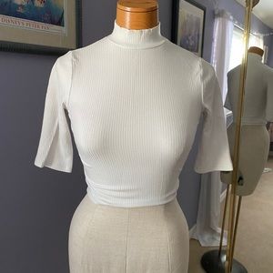 Cropped Bell Sleeve Blouse